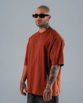 Camiseta Para Hombre Oversize Básica Café